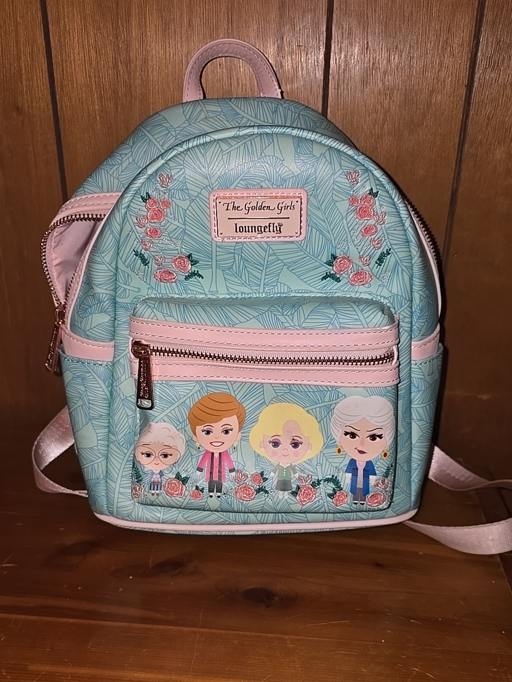 Loungefly Mint & Pink Golden Girls Chibi Mini Backpack